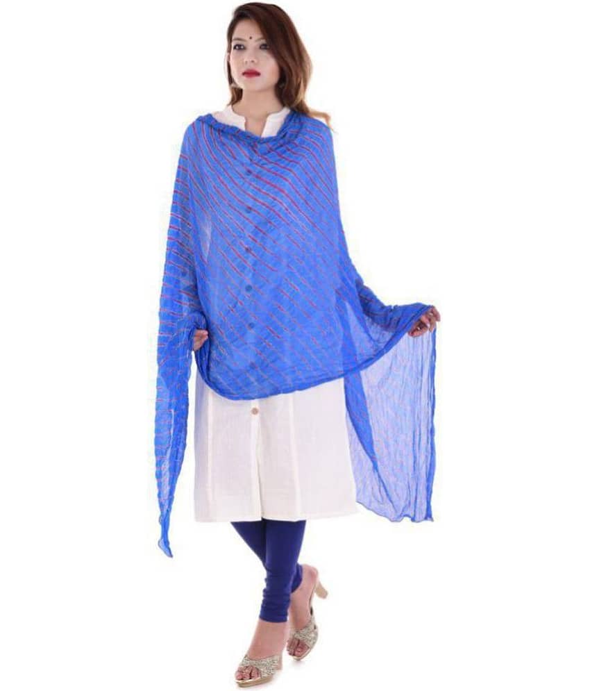 Apratim Blue Chiffon Leheria Dupatta - Dupattas & Shawls | Buy online on ZillyBuy
