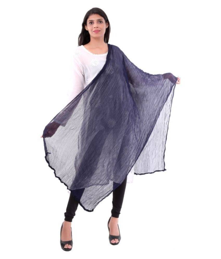 Apratim Blue Chiffon Self Dupatta     			Apratim Blue Chiffon Self Dupatta