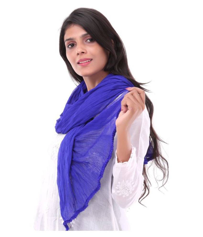     			Apratim Blue Chiffon Self Dupatta