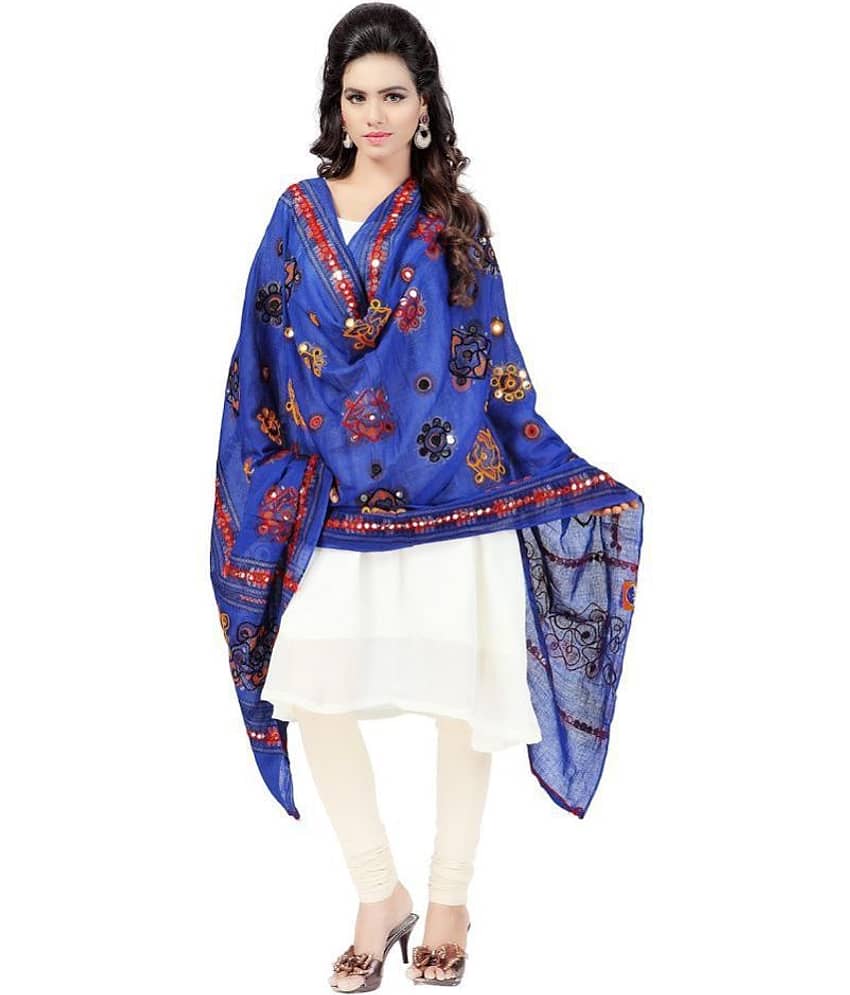 Apratim Blue Cotton Dupatta - Dupattas & Shawls | Buy online on ZillyBuy