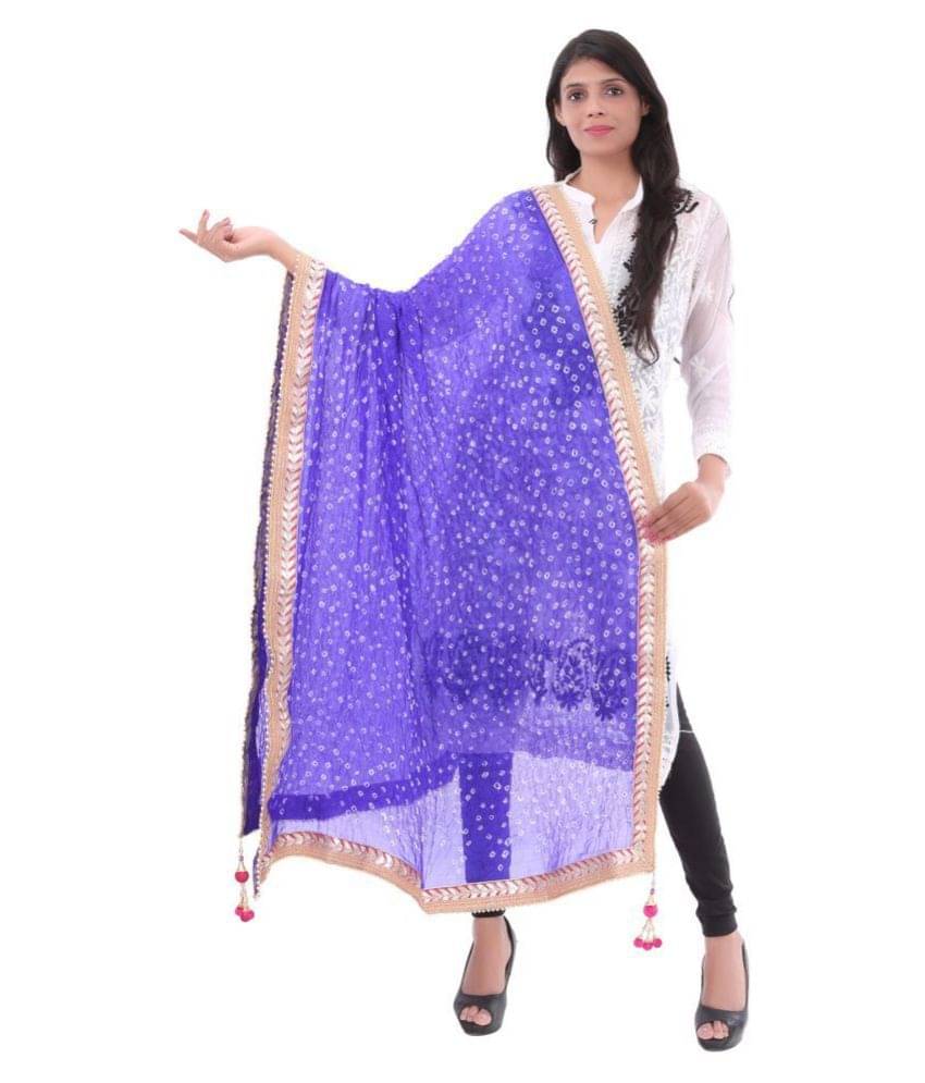 Apratim Blue Georgette Self Dupatta     			Apratim Blue Georgette Self Dupatta