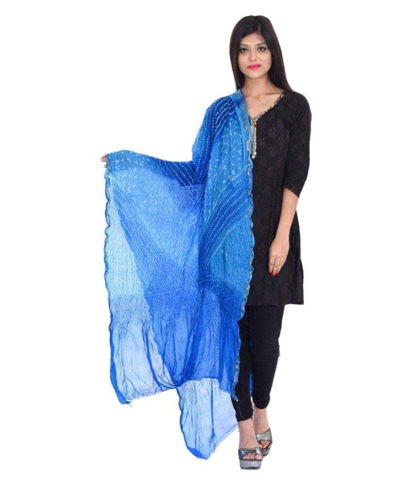     			Apratim Blue Silk Dupatta