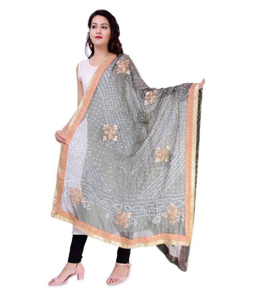     			Apratim Grey Art Silk Dupatta