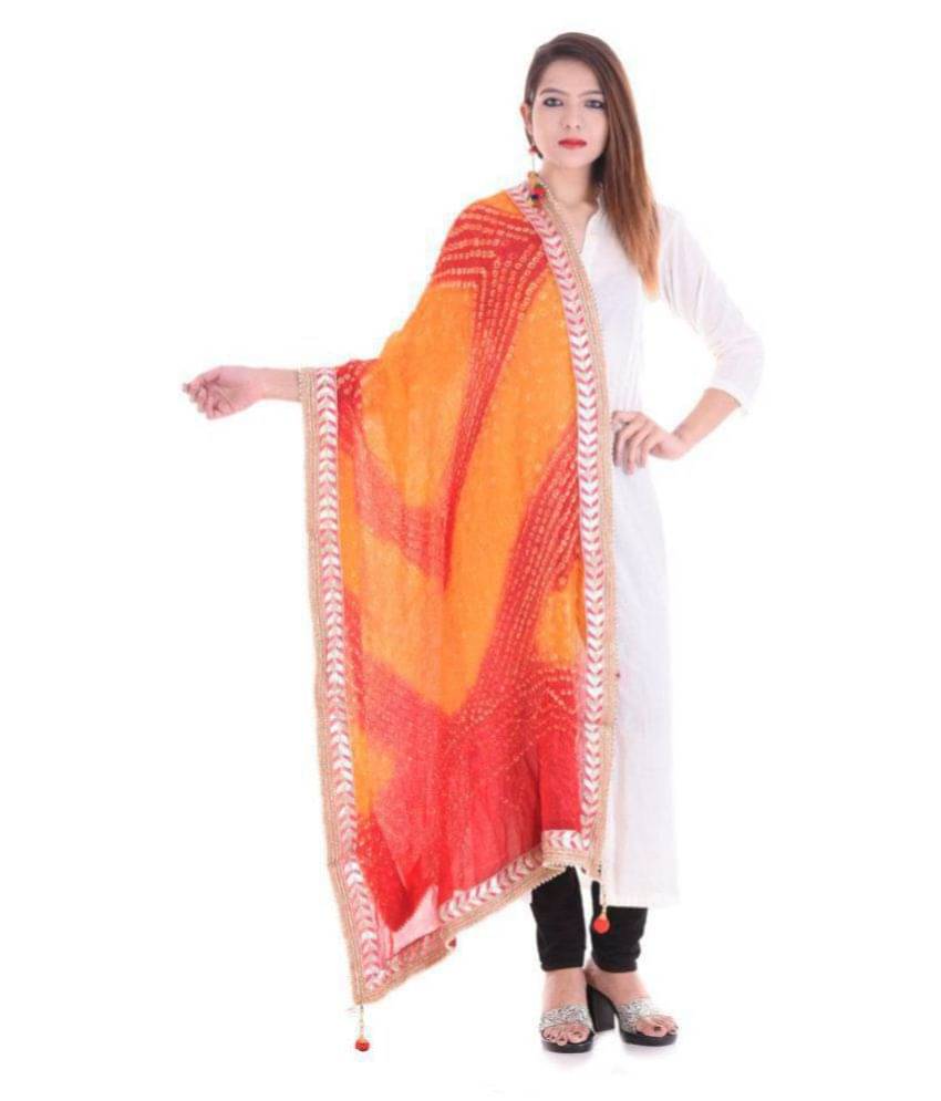 Apratim Multicoloured Art Silk Bandhej Dupatta Apratim Multicoloured Art Silk Bandhej Dupatta