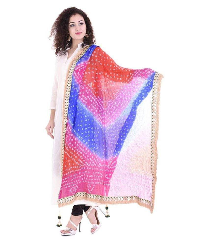 Apratim Multicoloured Art Silk Bandhej Dupatta     			Apratim Multicoloured Art Silk Bandhej Dupatta