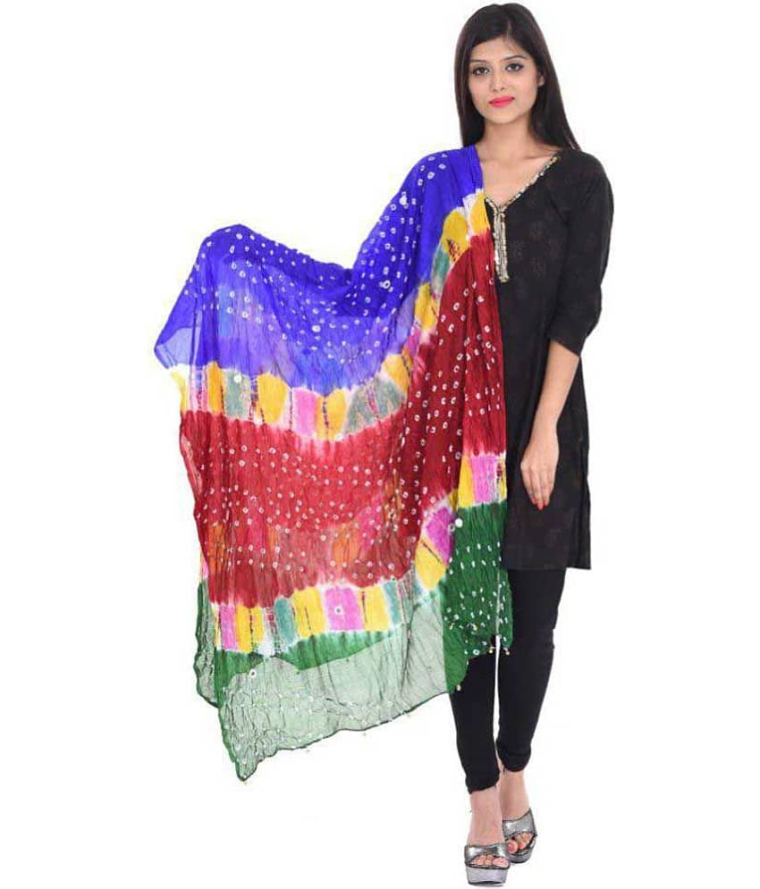 Apratim Multicoloured Art Silk Dupatta - Dupattas & Shawls | Buy online on ZillyBuy