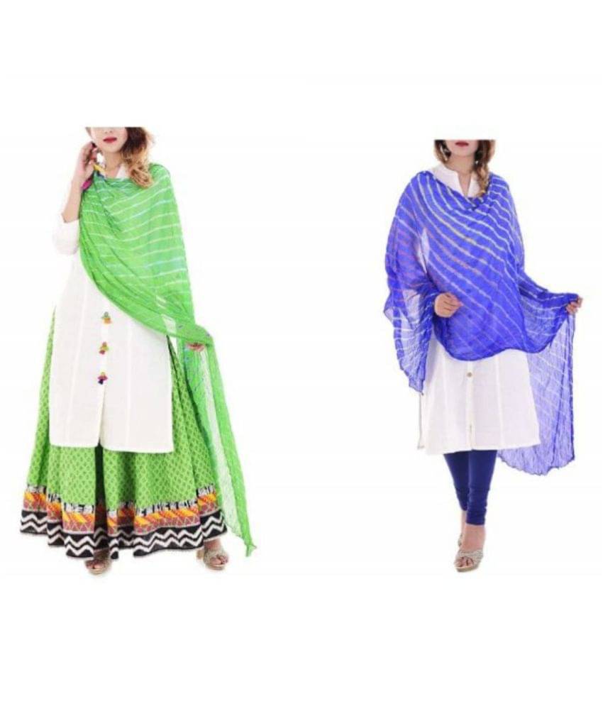    			Apratim Multicoloured Chiffon Leheria Dupatta