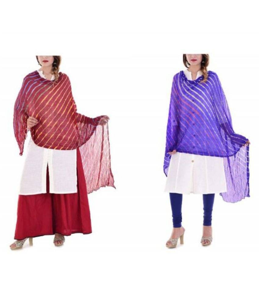    			Apratim Multicoloured Chiffon Leheria Dupatta