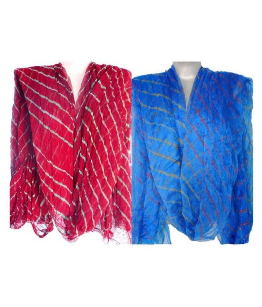     			Apratim Multicoloured Chiffon Leheria Dupatta
