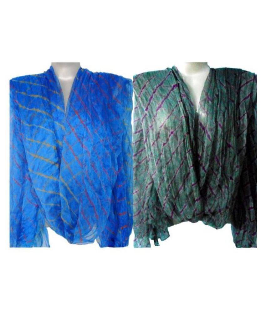     			Apratim Multicoloured Chiffon Leheria Dupatta