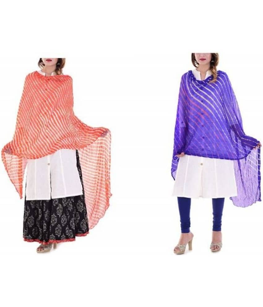 Apratim Multicoloured Chiffon Leheria Dupatta - Dupattas & Shawls | Buy online on ZillyBuy