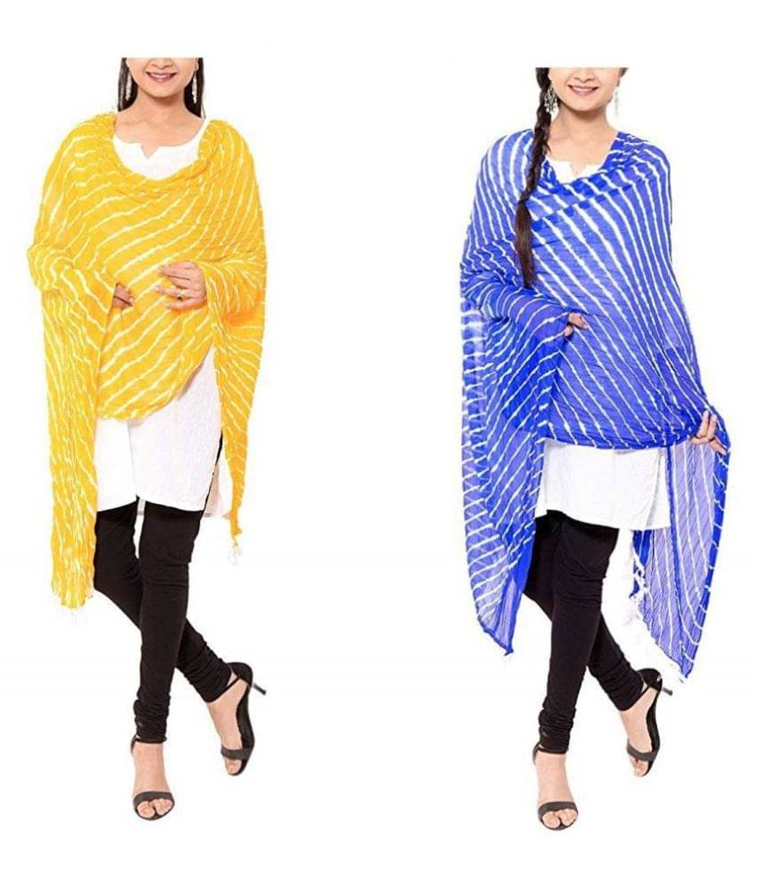     			Apratim Multicoloured Chiffon Leheria Dupatta