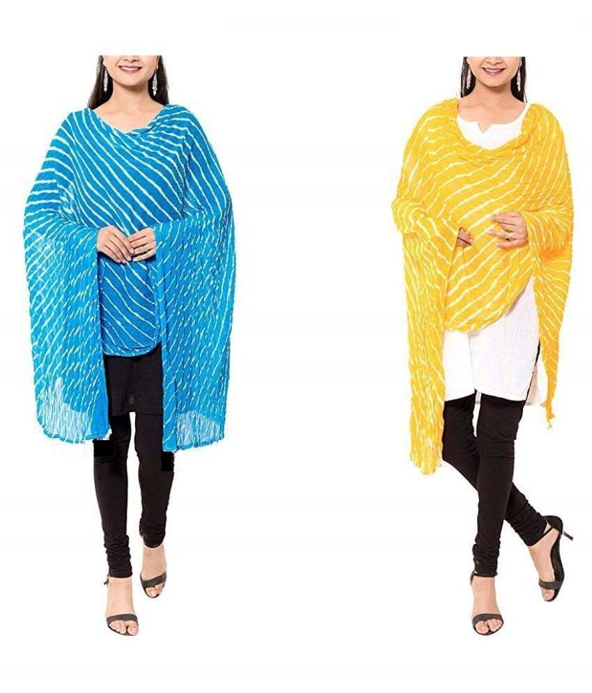     			Apratim Multicoloured Chiffon Leheria Dupatta