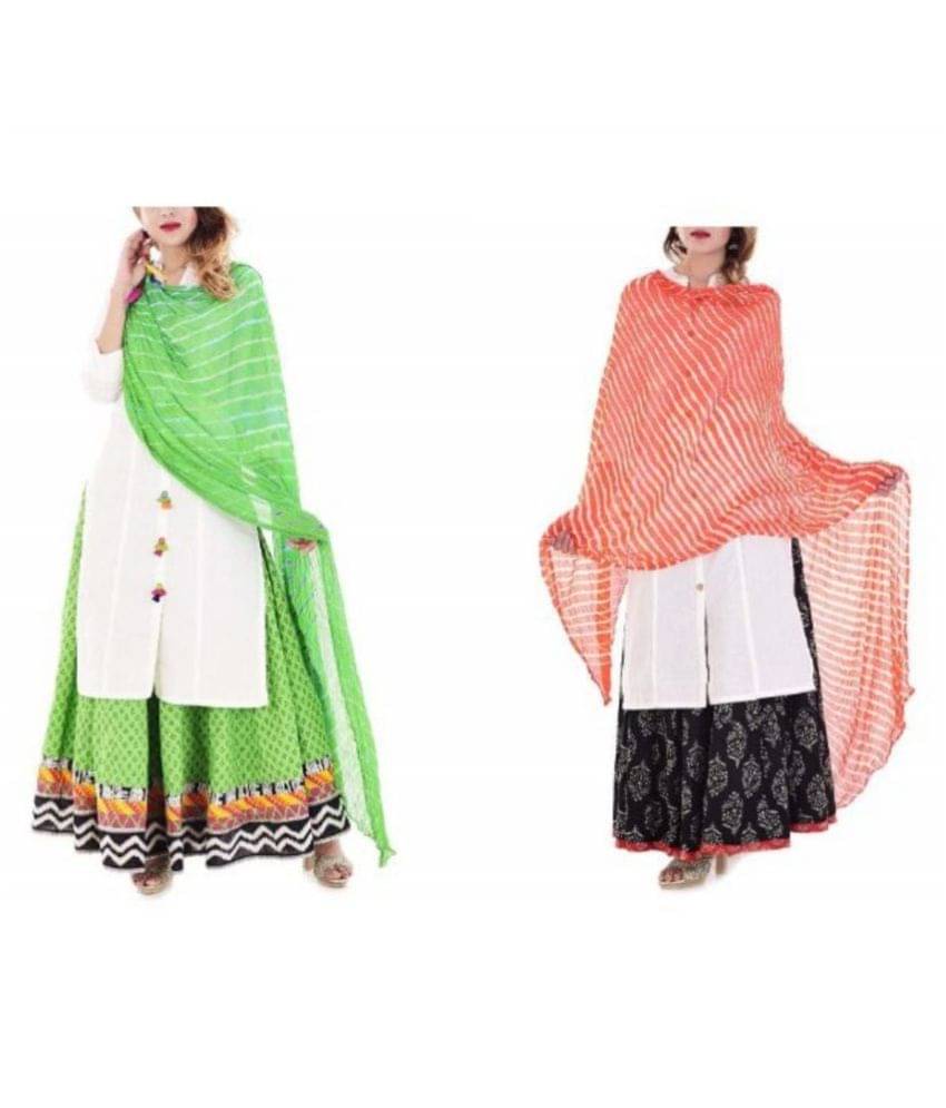 Apratim Multicoloured Chiffon Leheria Dupatta Apratim Multicoloured Chiffon Leheria Dupatta