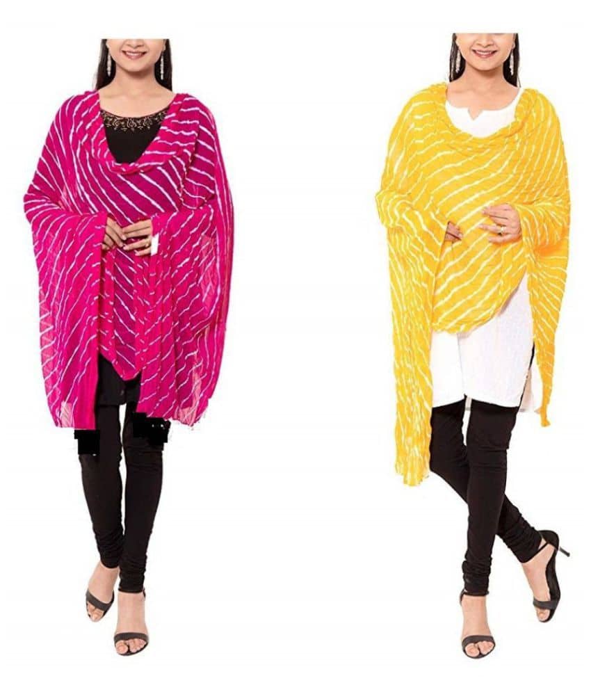 Apratim Multicoloured Chiffon Leheria Dupatta - Dupattas & Shawls | Buy online on ZillyBuy