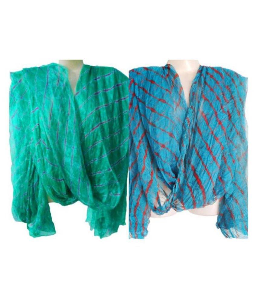     			Apratim Multicoloured Chiffon Leheria Dupatta