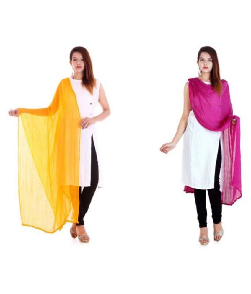     			Apratim Multicoloured Chiffon Self Dupatta