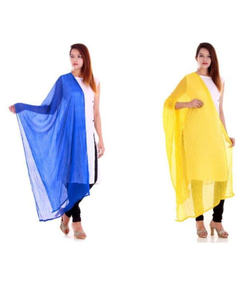     			Apratim Multicoloured Chiffon Self Dupatta