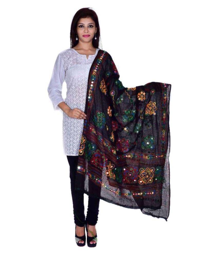 Apratim Multicoloured Cotton Kutch Embroidered Dupatta Apratim Multicoloured Cotton Kutch Embroidered Dupatta