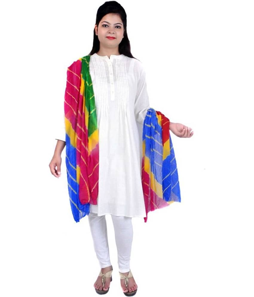Apratim Multicoloured Georgette Leheria Dupatta - Dupattas & Shawls | Buy online on ZillyBuy