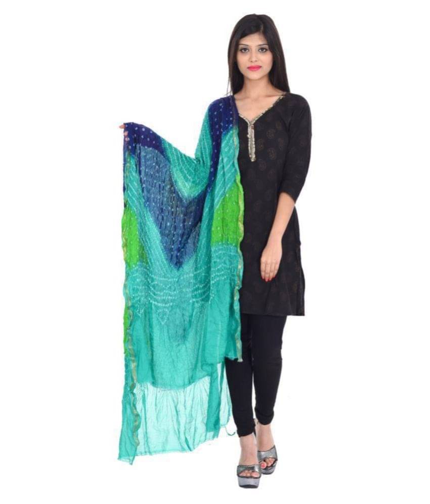     			Apratim Multicoloured Silk Bandhej Dupatta