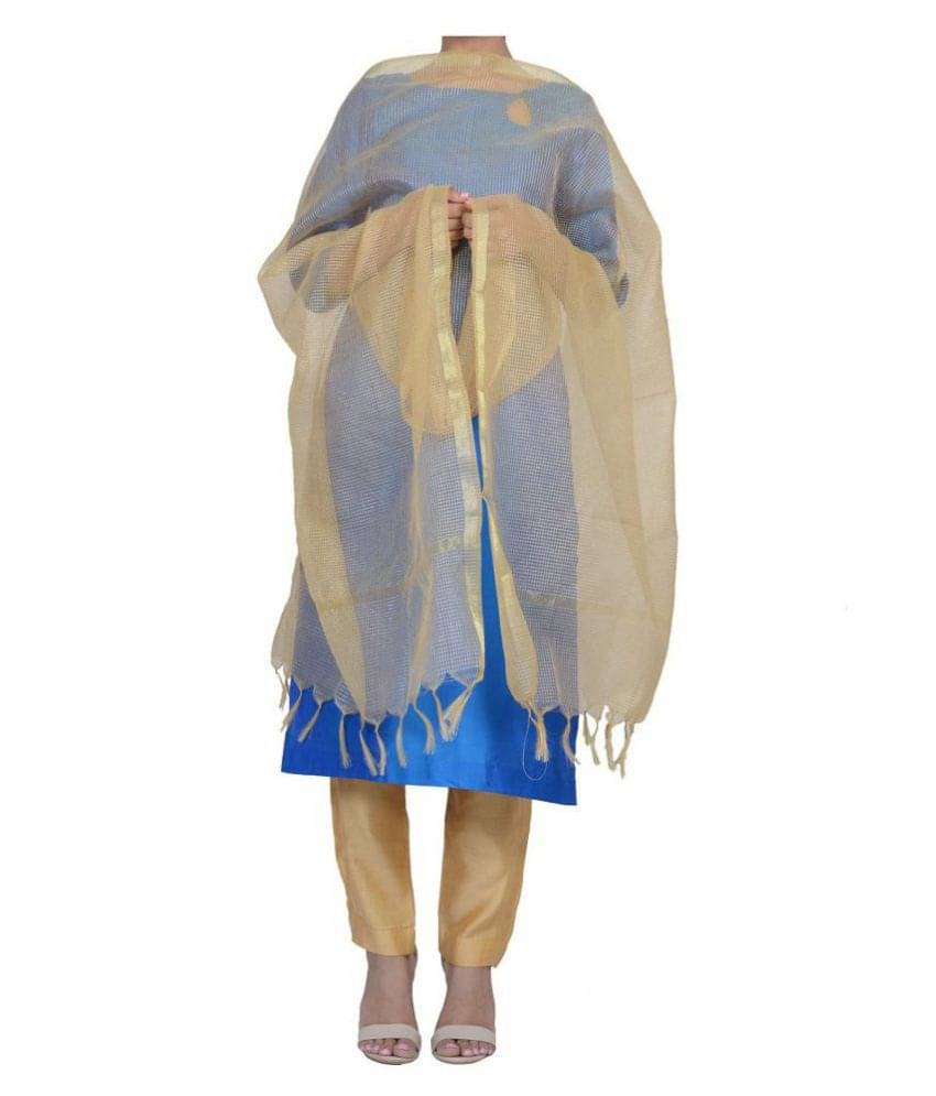     			Apratim Off White Chanderi Dupatta