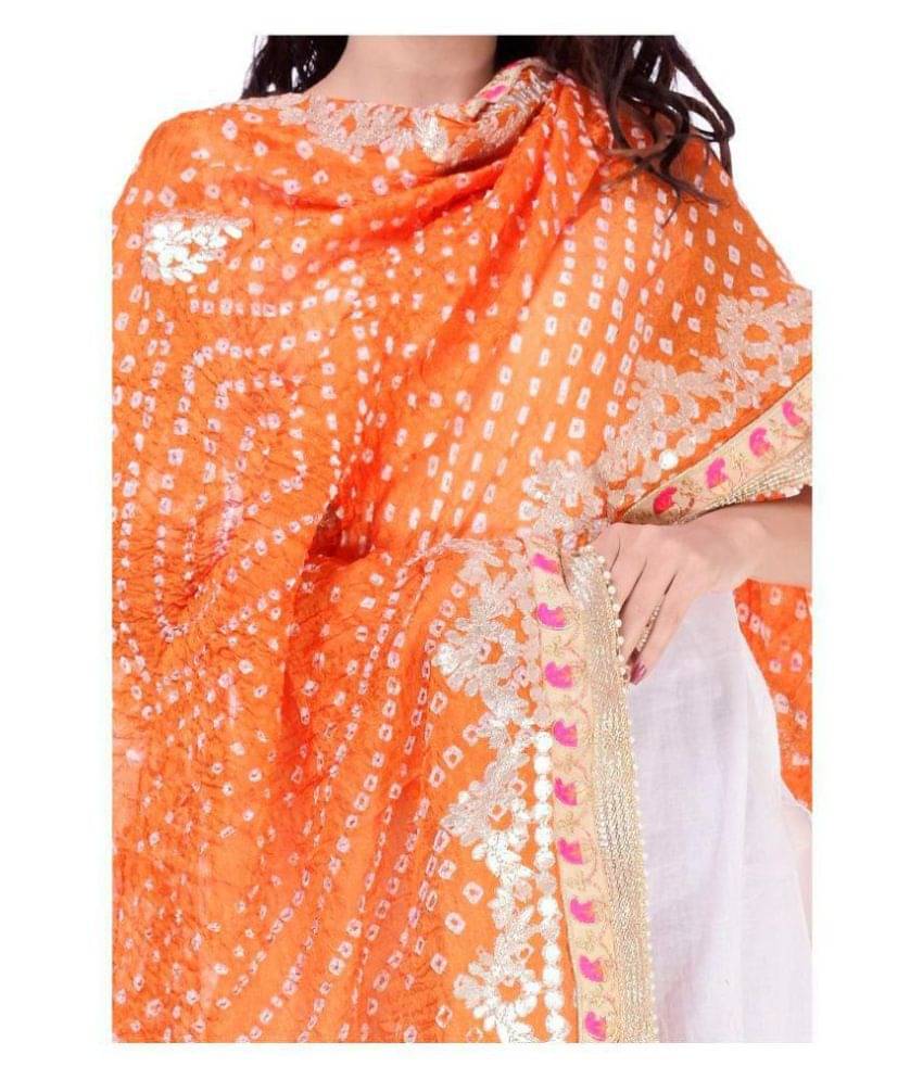 Apratim Orange Art Silk Tie & Dye Dupatta     			Apratim Orange Art Silk Tie & Dye Dupatta