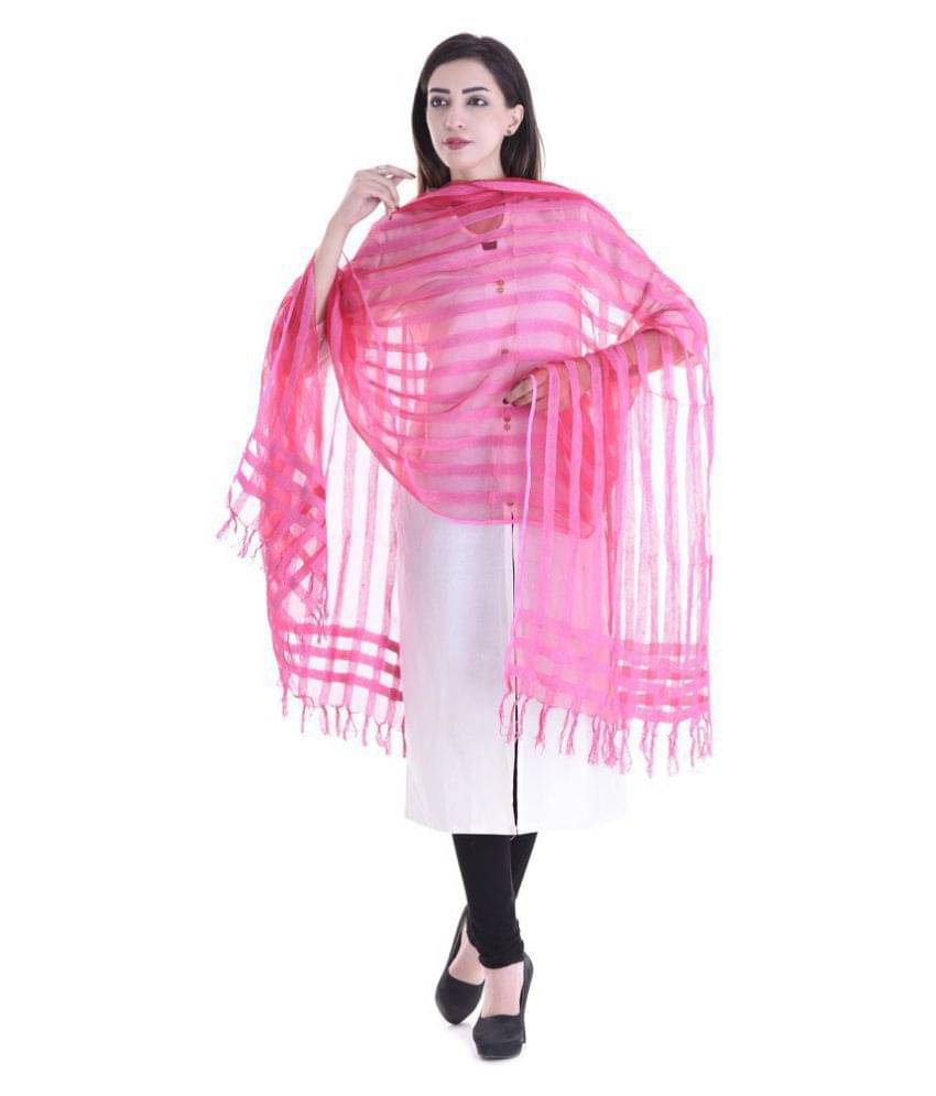     			Apratim Pink Bhagalpuri Silk Dupatta