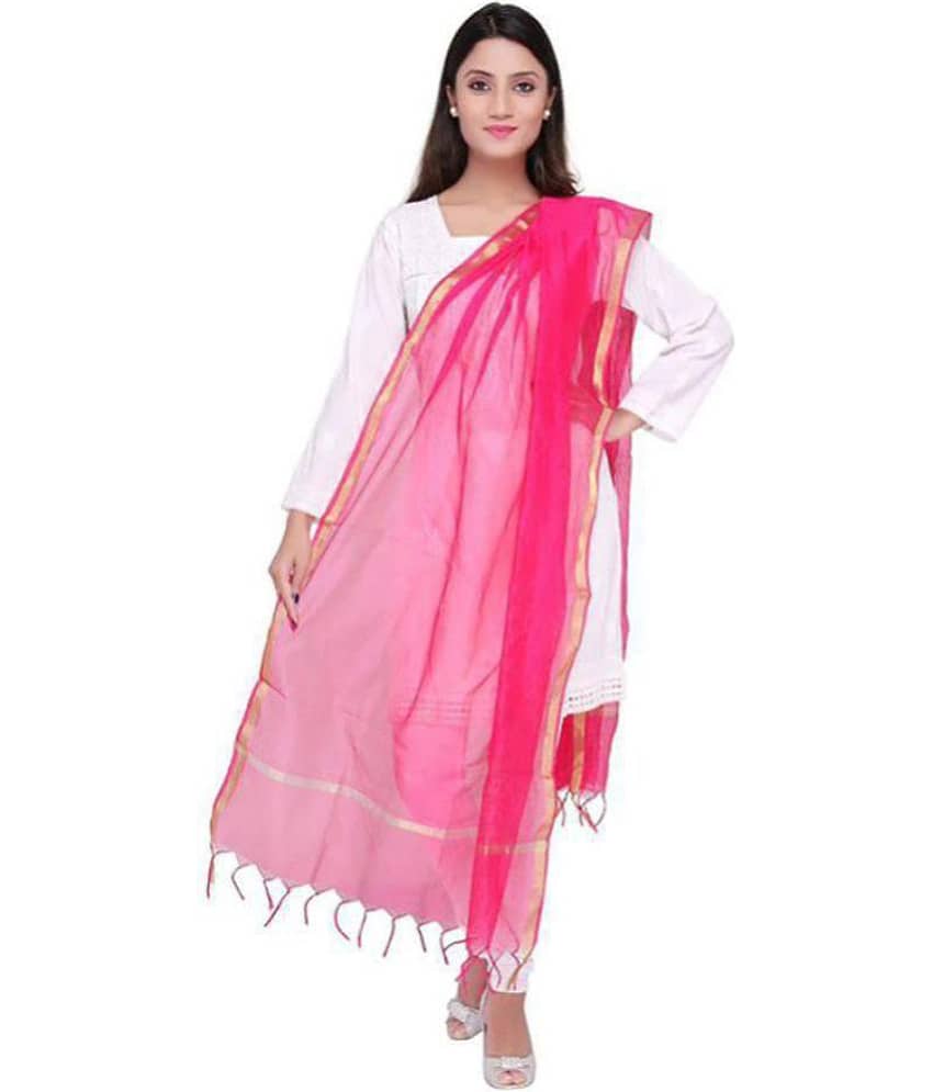 Apratim Pink Chanderi Dupatta - Dupattas & Shawls | Buy online on ZillyBuy