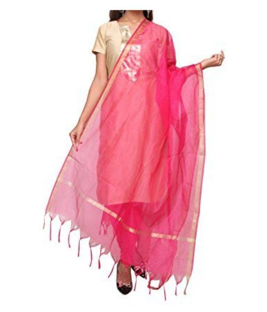 Apratim Pink Chanderi Dupatta     			Apratim Pink Chanderi Dupatta