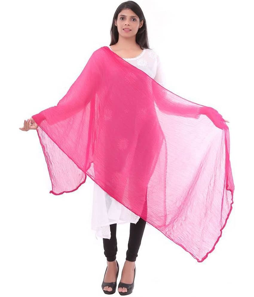 Apratim Pink Chiffon Self Dupatta - Dupattas & Shawls | Buy online on ZillyBuy