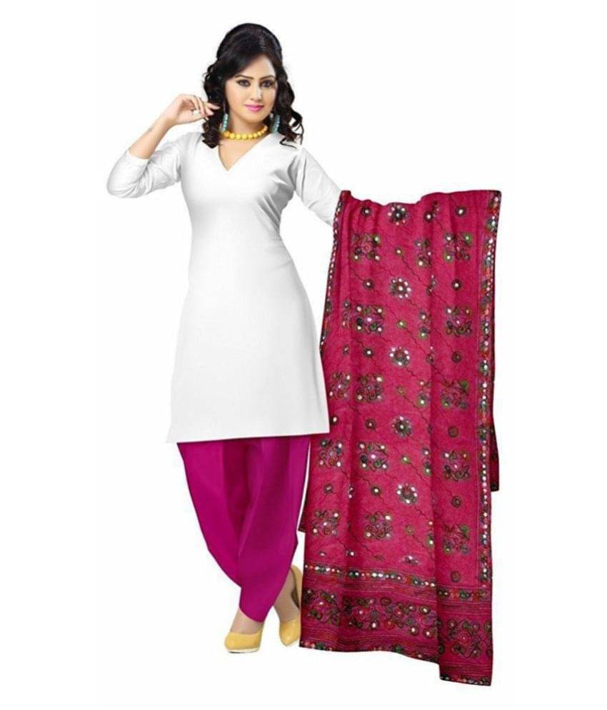     			Apratim Pink Cotton Hand Embroidered Dupatta