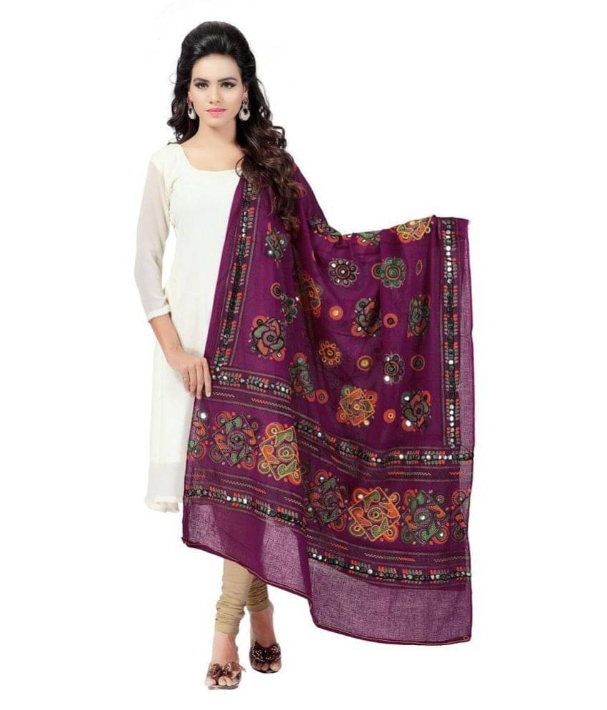 Apratim Purple Cotton Dupatta Apratim Purple Cotton Dupatta