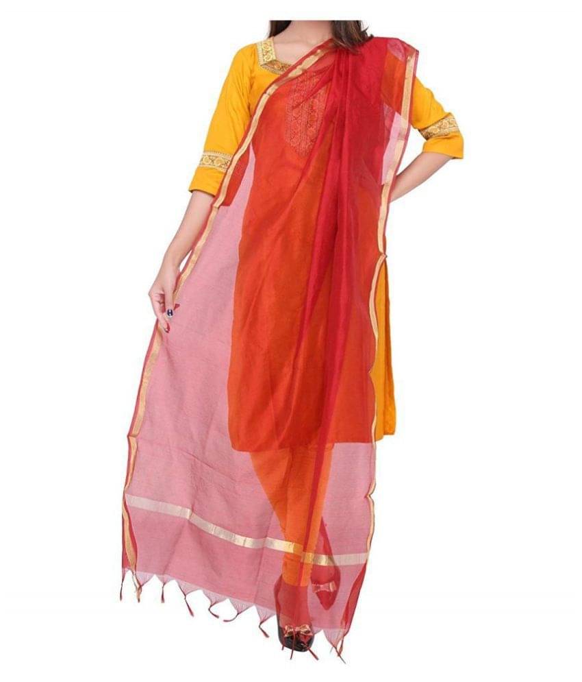 Apratim Red Chanderi Dupatta     			Apratim Red Chanderi Dupatta