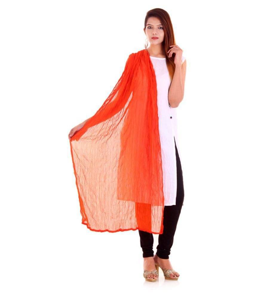     			Apratim Red Chiffon Self Dupatta