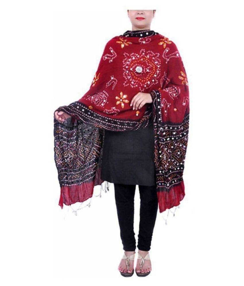 Apratim Red Cotton Bandhej Dupatta     			Apratim Red Cotton Bandhej Dupatta