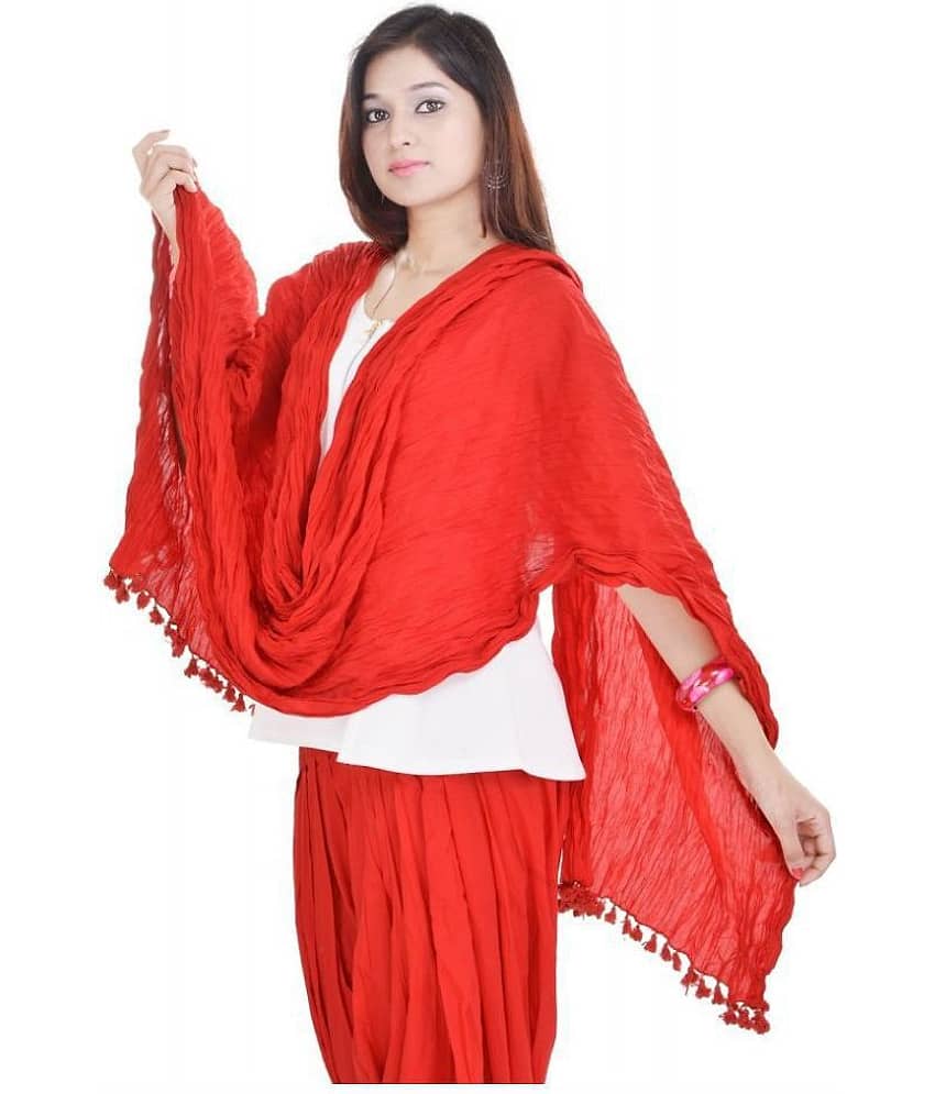 Apratim Red Cotton Dupatta - Dupattas & Shawls | Buy online on ZillyBuy