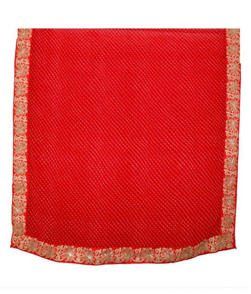 Apratim Red Georgette Leheria Dupatta     			Apratim Red Georgette Leheria Dupatta
