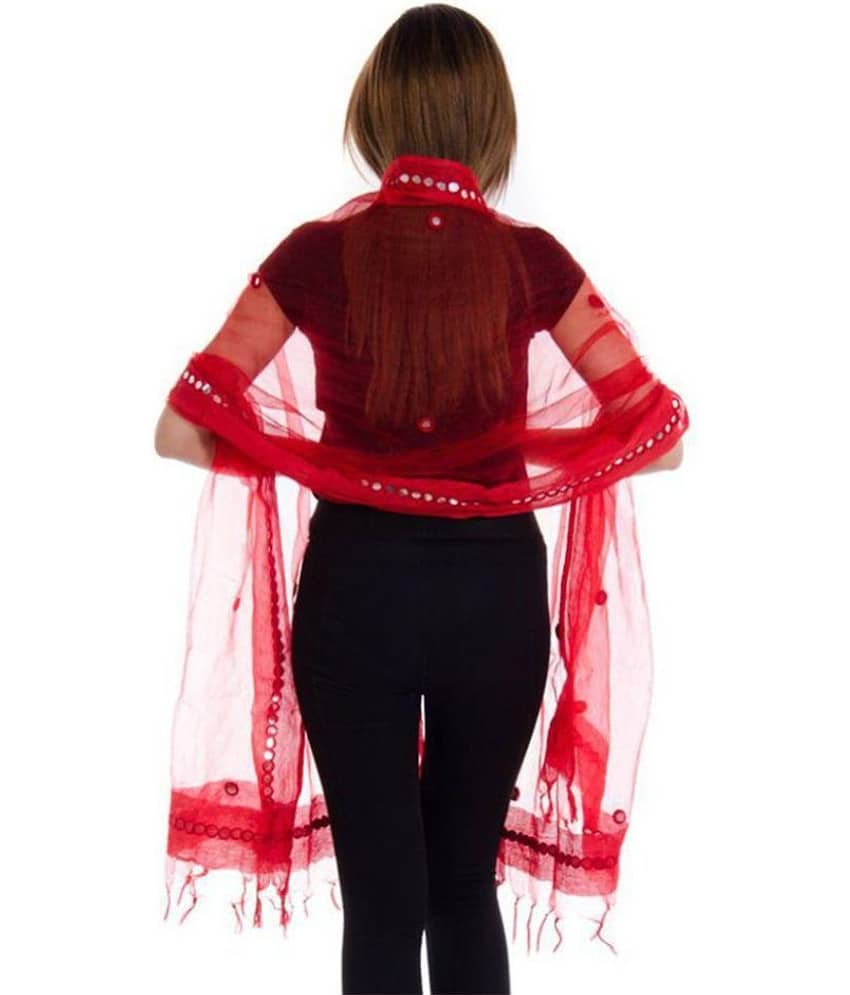 Apratim Red Tissue Dupatta - Dupattas & Shawls | Buy online on ZillyBuy