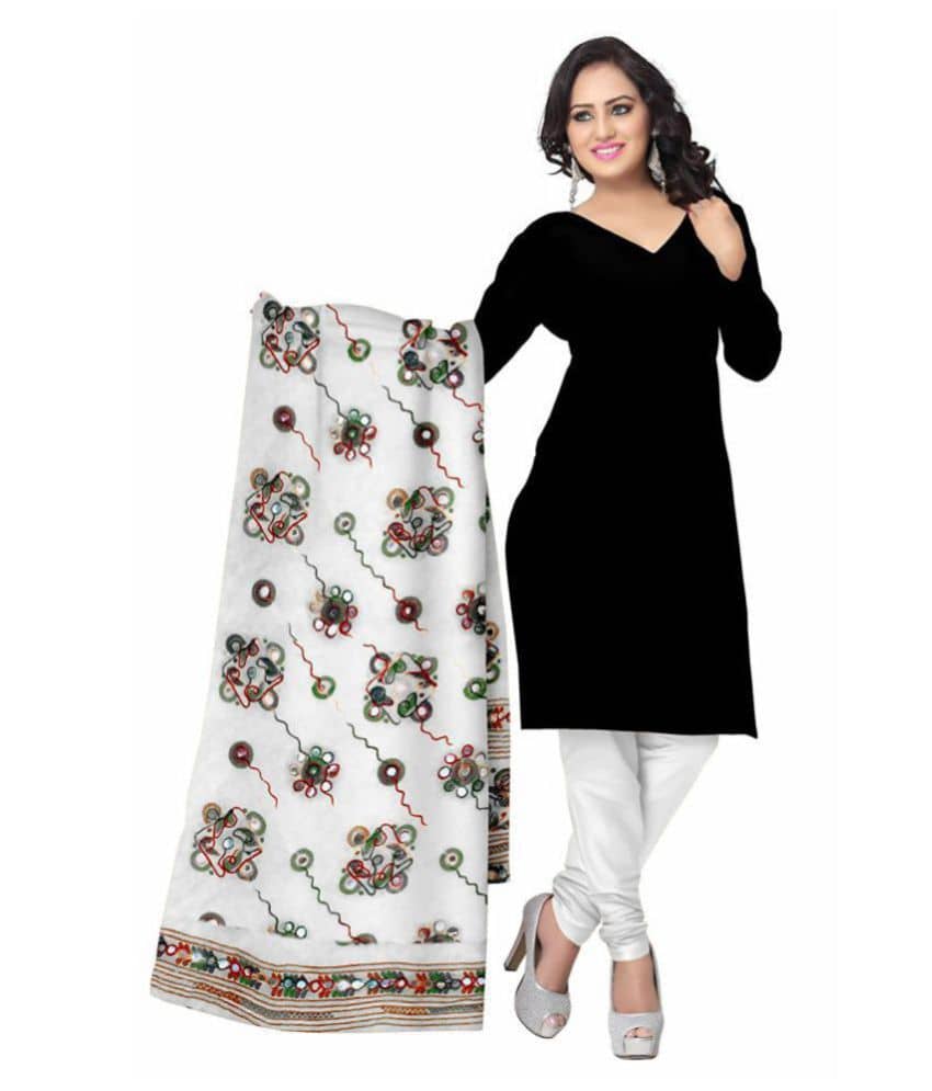 Apratim White Cotton Dupatta - Dupattas & Shawls | Buy online on ZillyBuy