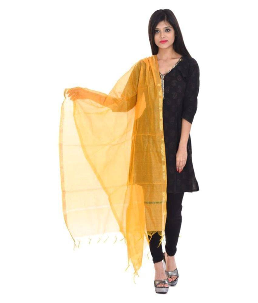     			Apratim Yellow Chanderi Dupatta