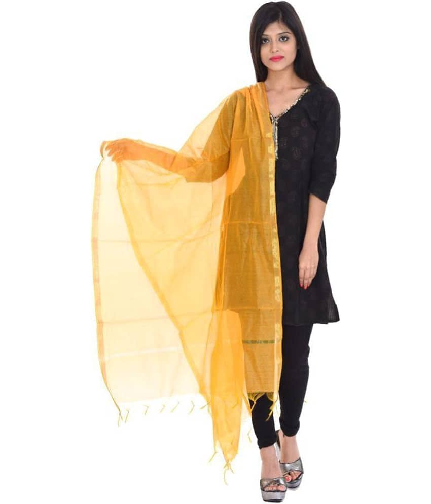 Apratim Yellow Chanderi Dupatta - Dupattas & Shawls | Buy online on ZillyBuy