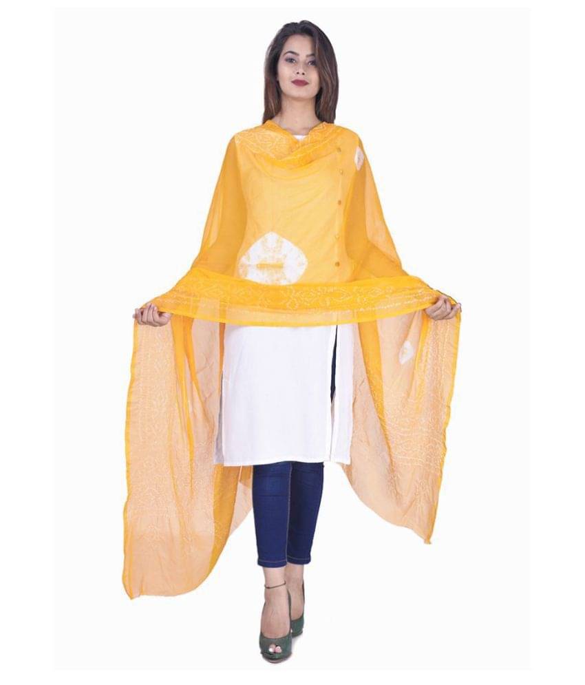 Apratim Yellow Chiffon Bandhej Dupatta Apratim Yellow Chiffon Bandhej Dupatta