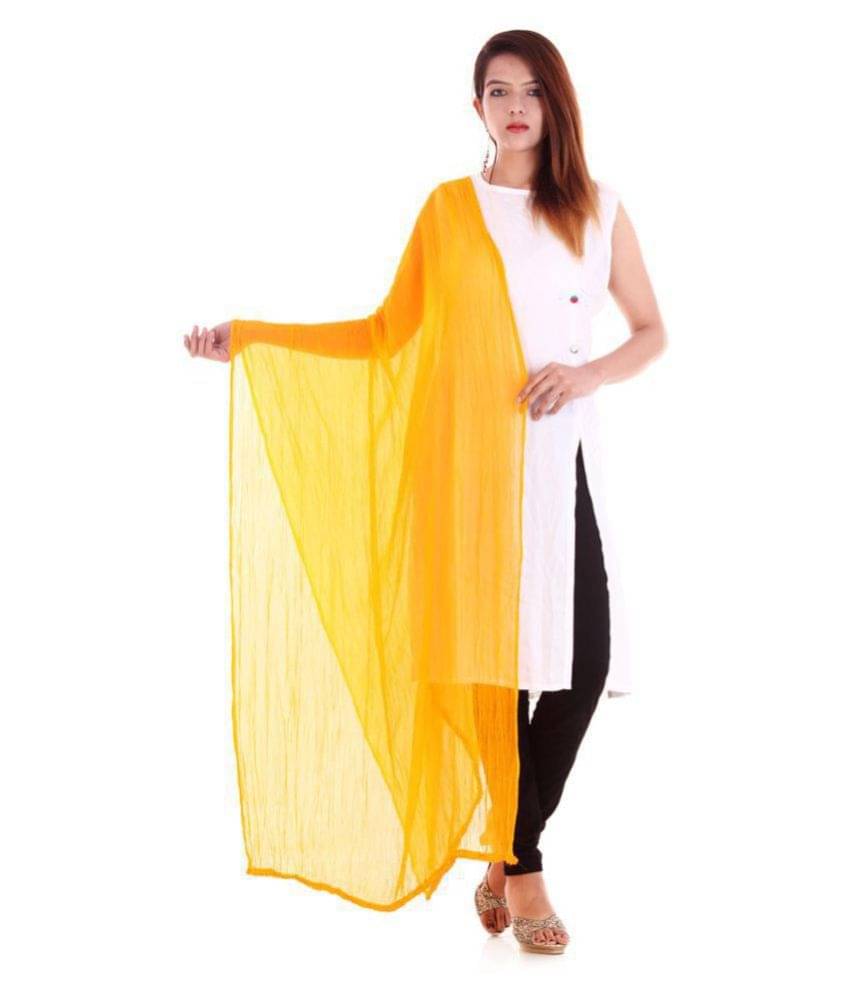 Apratim Yellow Chiffon Self Dupatta Apratim Yellow Chiffon Self Dupatta