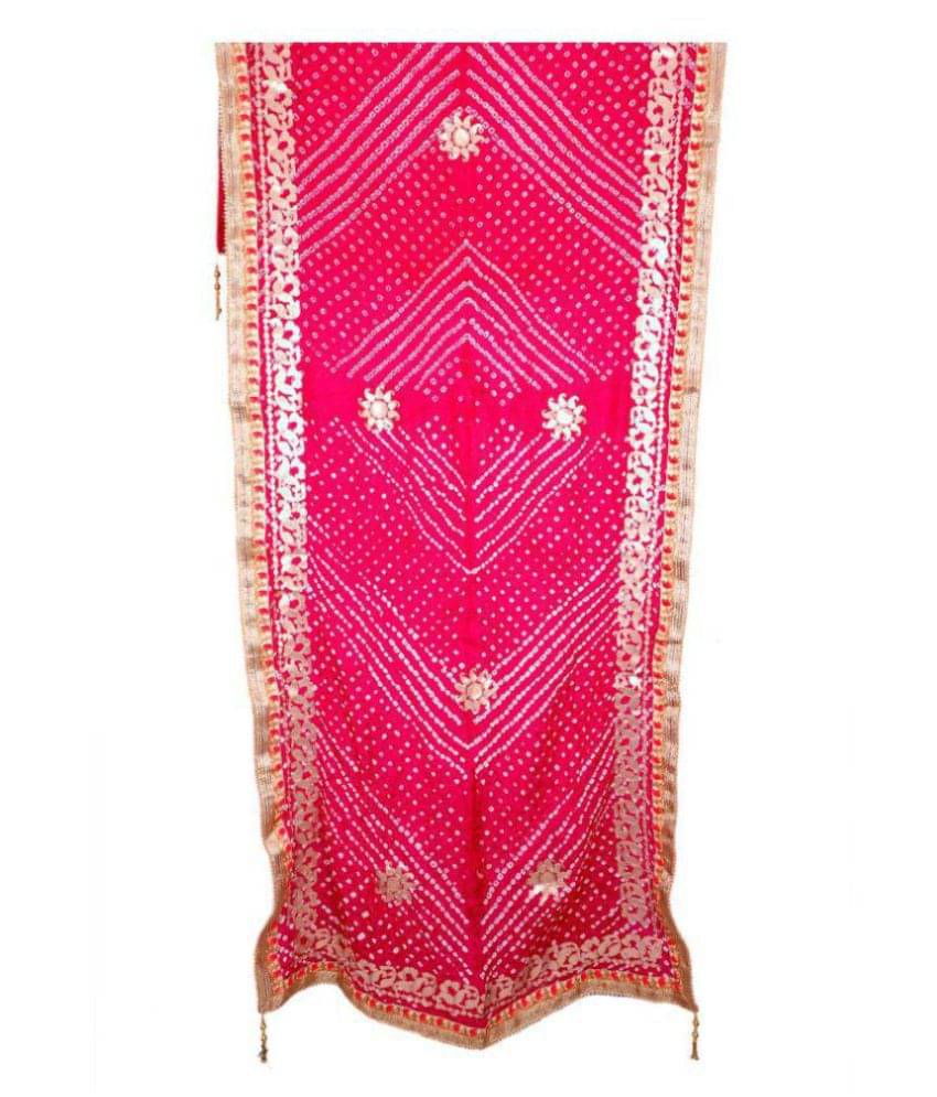     			Aprtim Pink Art Silk Gota Patti Dupatta
