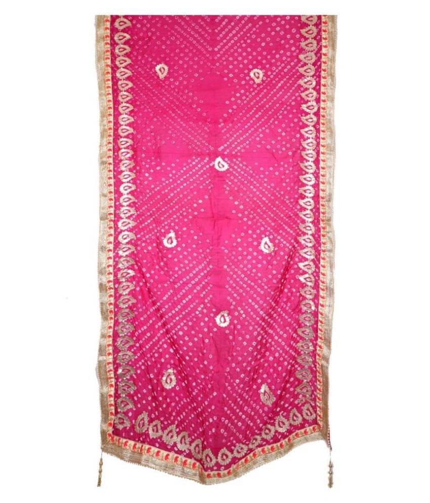     			Aprtim Pink Art Silk Gota Patti Dupatta