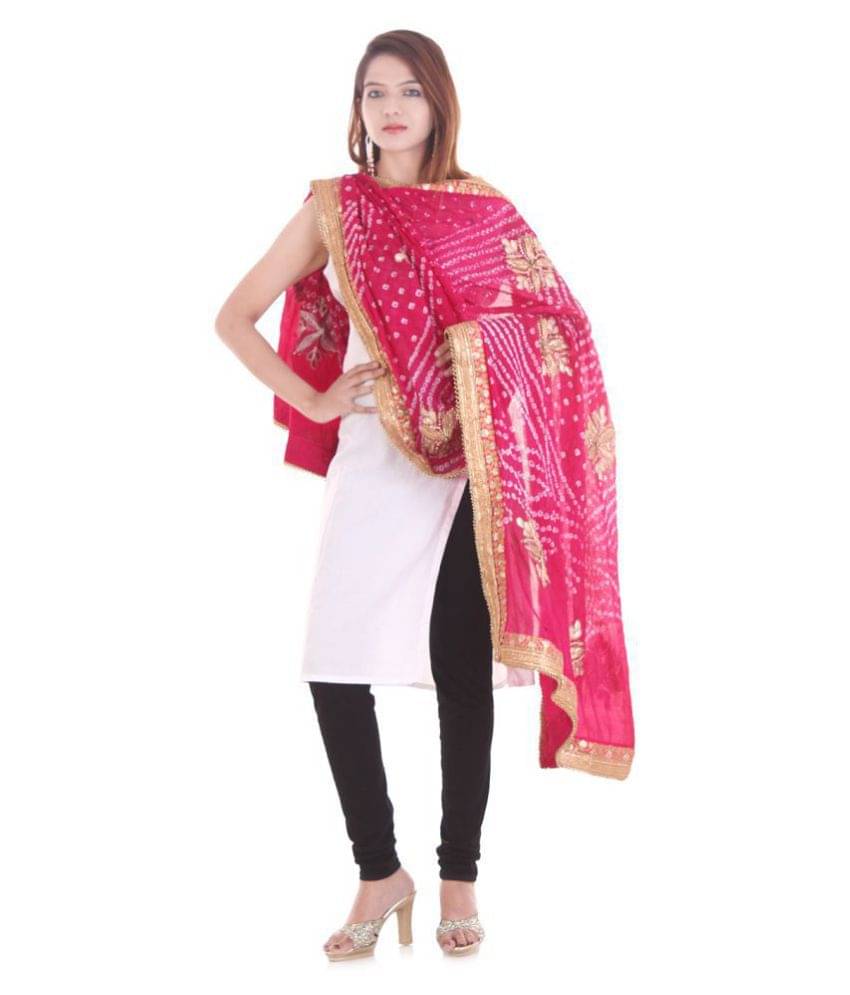     			Aprtim Pink Art Silk Gota Patti Dupatta