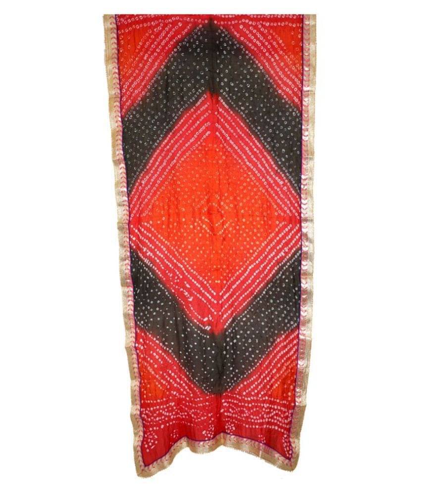 Aprtim Red Art Silk Bandhej Dupatta     			Aprtim Red Art Silk Bandhej Dupatta