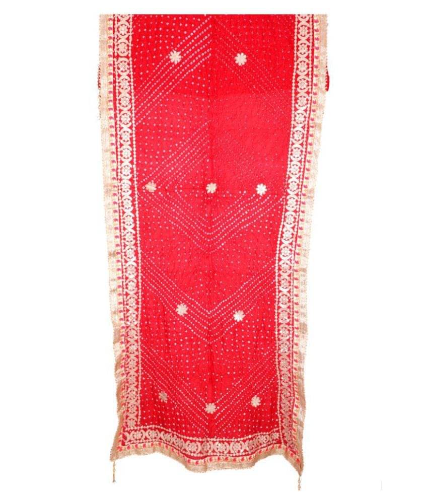     			Aprtim Red Art Silk Gota Patti Dupatta
