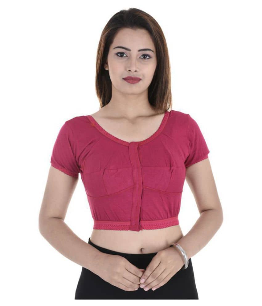 Apratim Pink Cotton Readymade without Pad Blouse